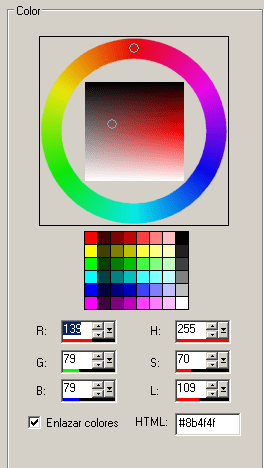 Paleta de colores Corel PSP