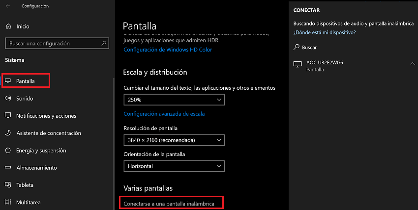 Conectar varias pantallas inalámbricas